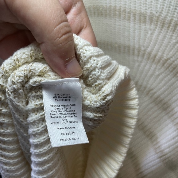 ✨Talbots Knitted Gold Sparkly Sweater Size X #B1 - Picture 6 of 7